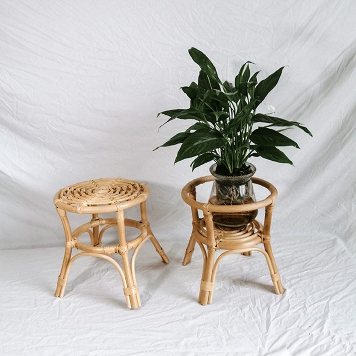 Natural Rattan Plant Stand Indoor Flower Pot Holder Flower Etsy UK