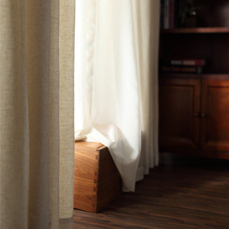 Linen Cotton Blend Curtains for Living Room off White Linen Etsy