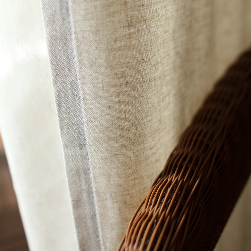 Linen Cotton Blend Curtains for Living Room off White Linen Etsy