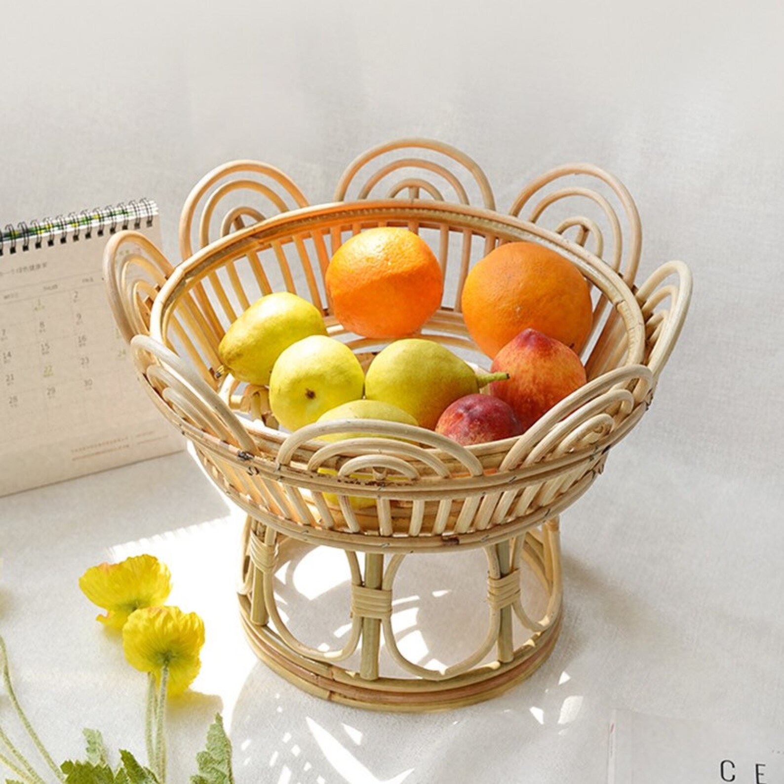Handmade rattan fruits basket stand Etsy