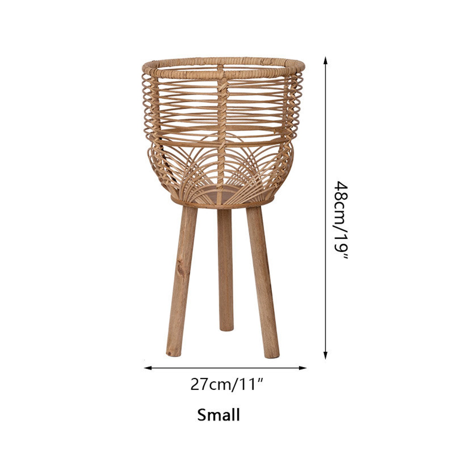 Rattan Indoor Plant Stand Plant Pot With Stand Bohemian Etsy