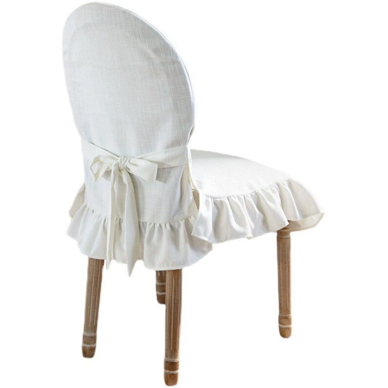 Custom Ruffled Linen Chair Cover Linen Chair Slipcover for Etsy