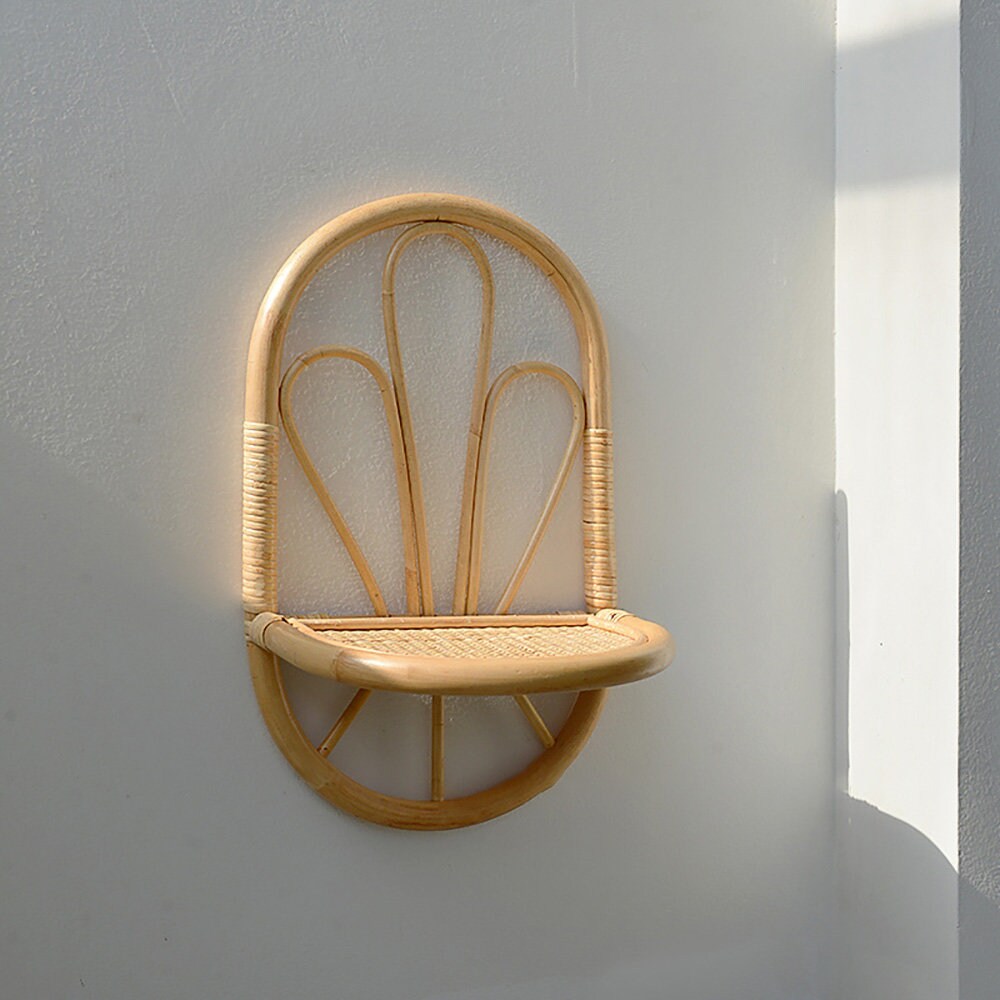 Rattan shelf Handmade rattan wall shelf Home decor Etsy