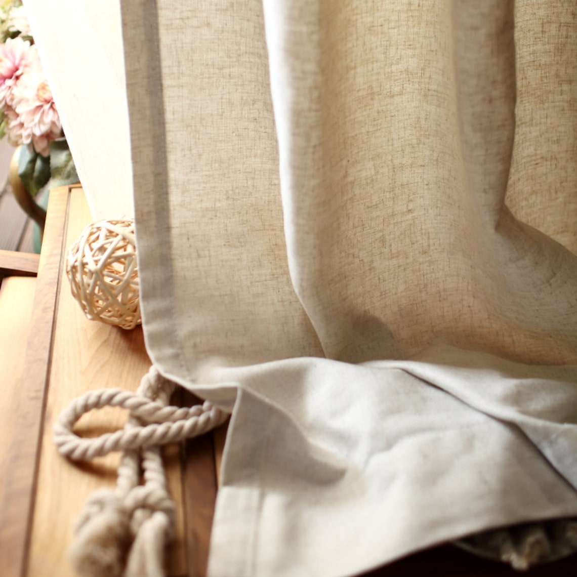 Linen Cotton Blend Curtains for Living Room off White Linen Etsy