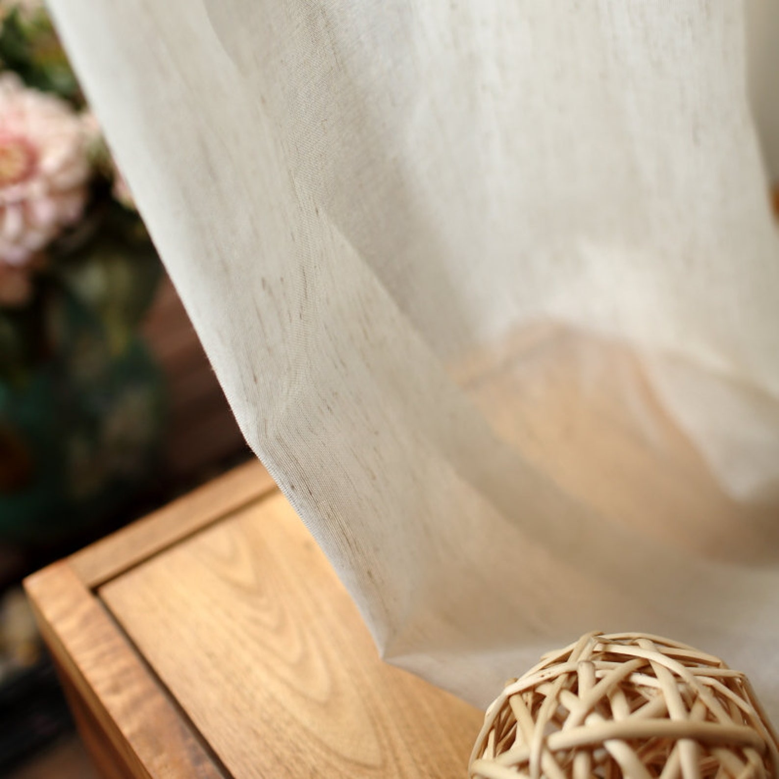 Linen Cotton Blend Curtains for Living Room off White Linen Etsy