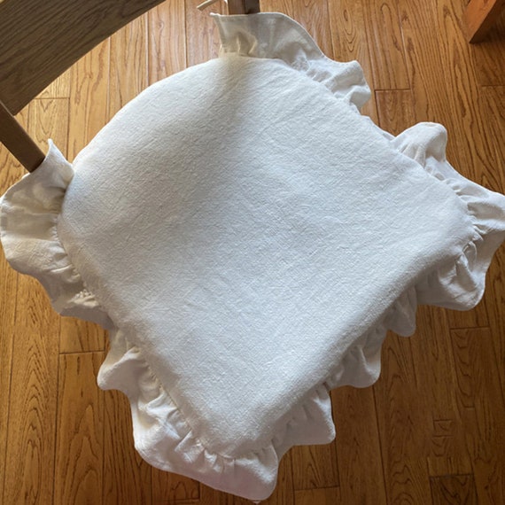 100 Linen Chair Pads With Ruffle Chair Etsy