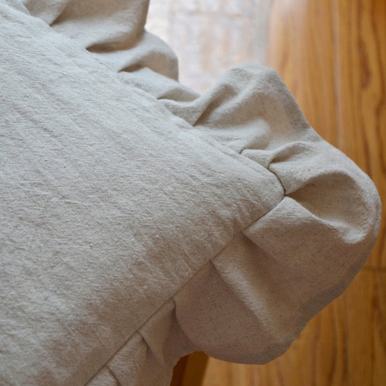 100 Linen Chair Pads With Ruffle Chair Etsy