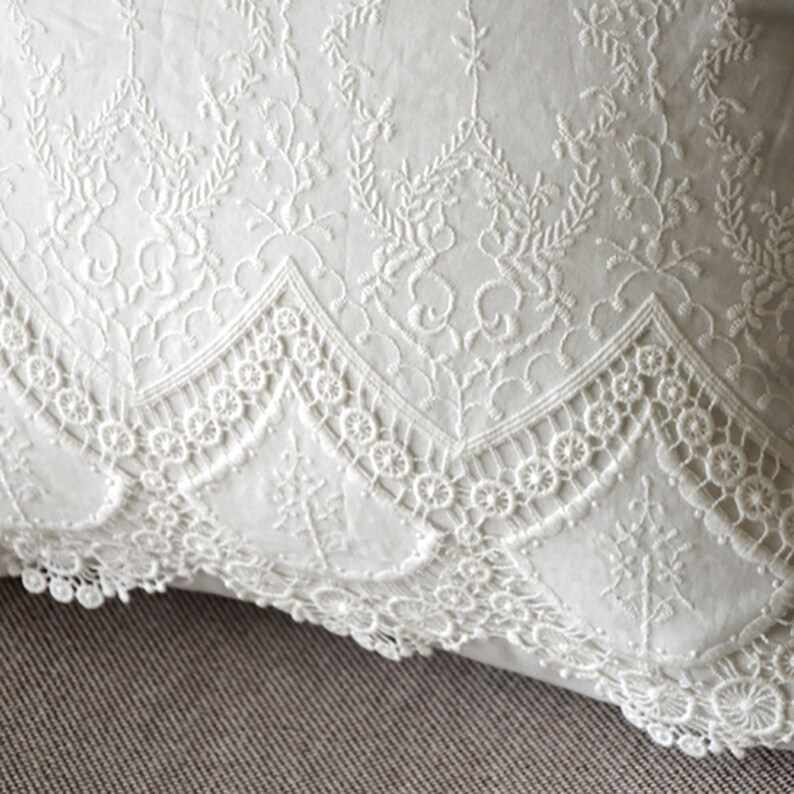 White Lace Pillow Covers Cotton Throw Pillows Handmade Lace Etsy