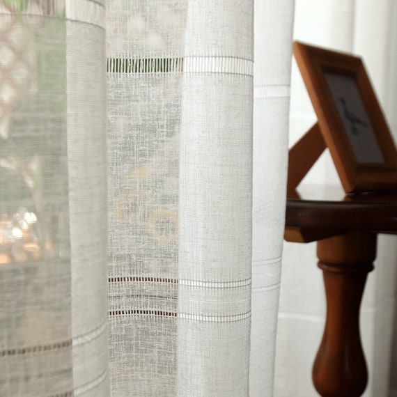 Farmhouse off White Cotton Curtains for Living Room Natural Etsy