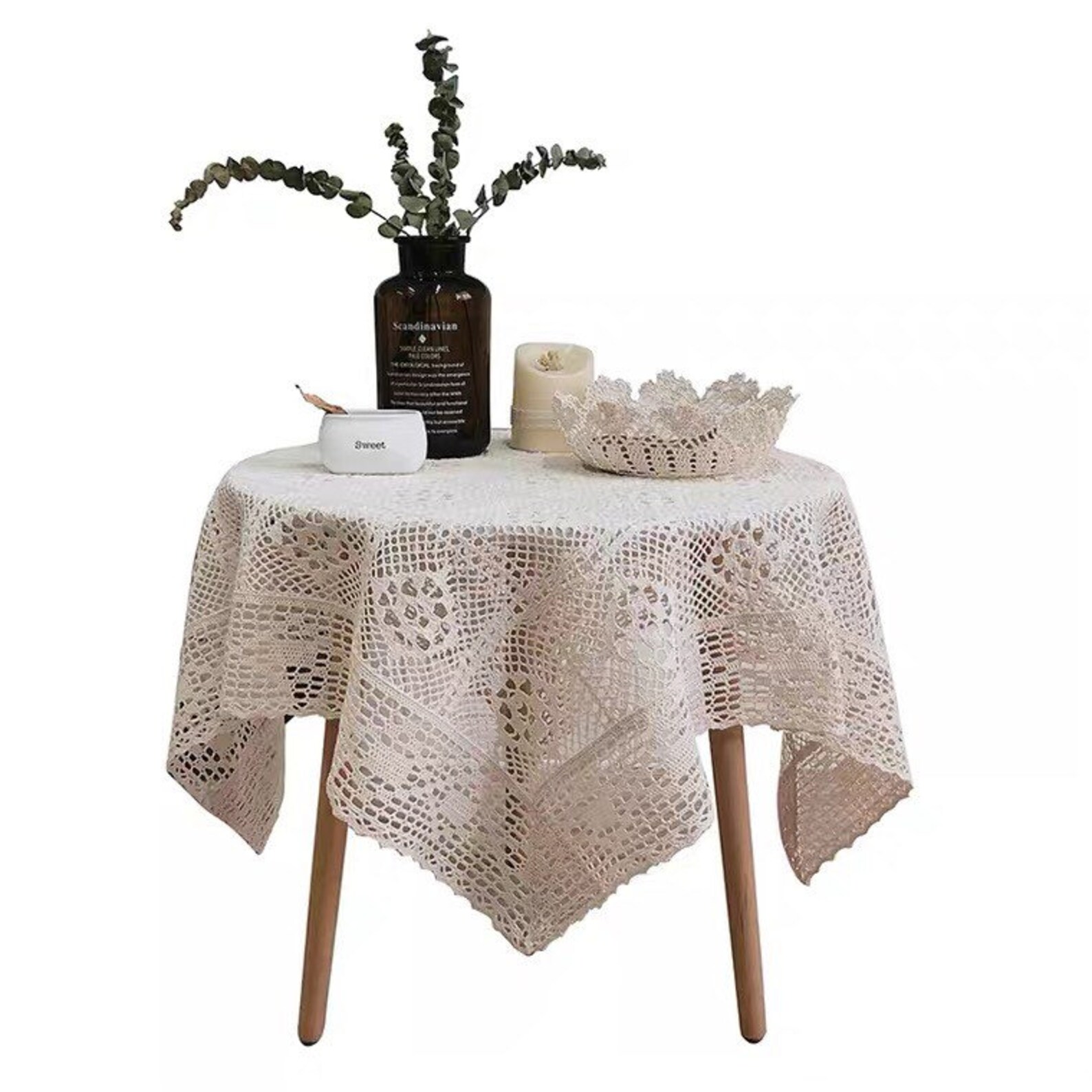 Cotton Lace Tablecloth With Tassels Etsy