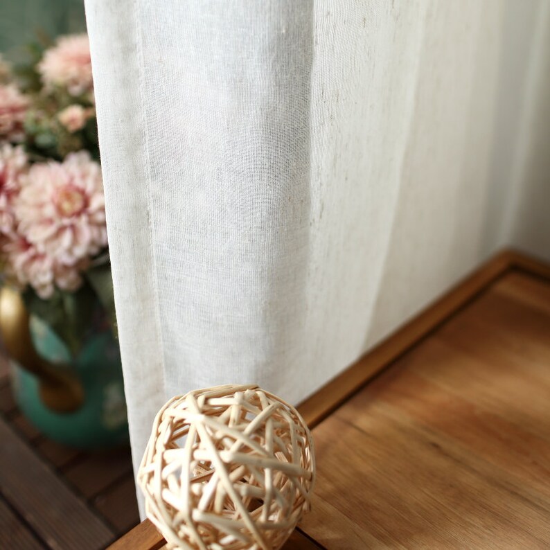 Linen Cotton Blend Curtains for Living Room off White Linen Etsy