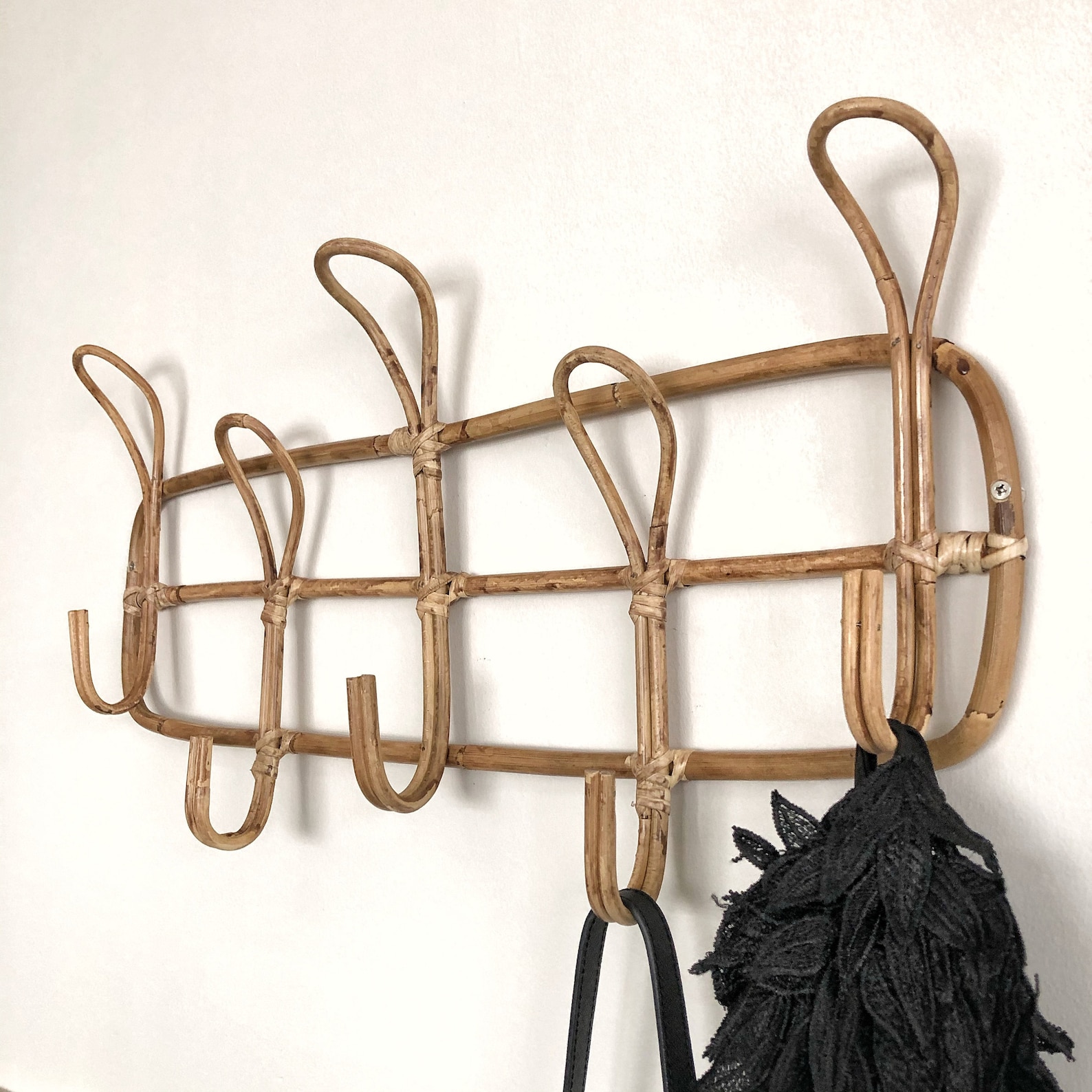 Rattan Wall Hooks Clothes Hat Hanging Hook in Hats Hoos Etsy
