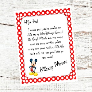 You're Going to WDW Trip Reveal, Letter From Mickey Mouse, Going to WDW, Instant Download