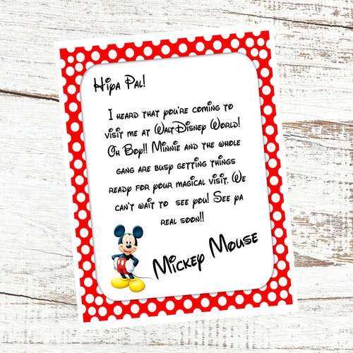 You're Going to WDW Trip Reveal Letter From Mickey Mouse - Etsy