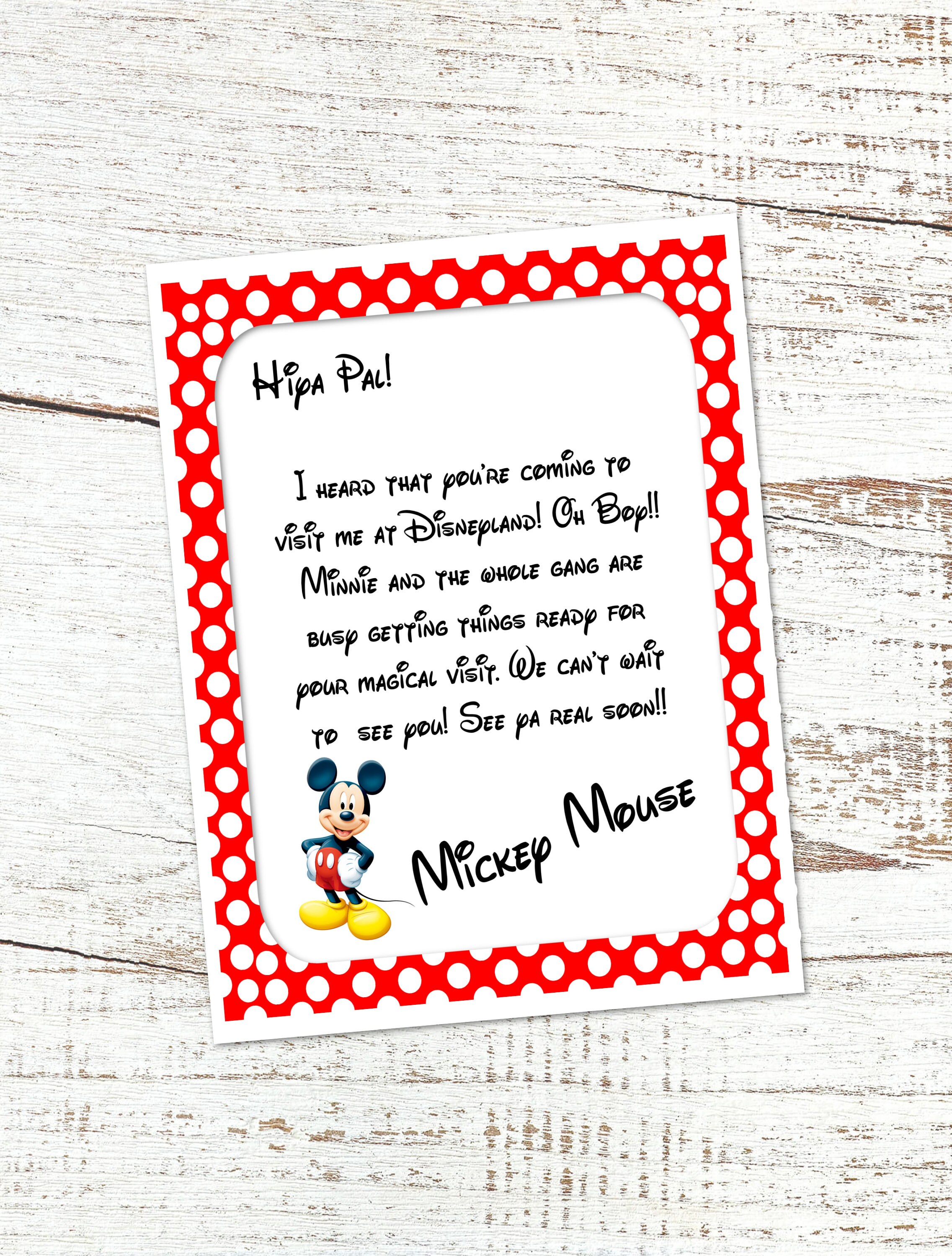 Letter From Mickey Etsy