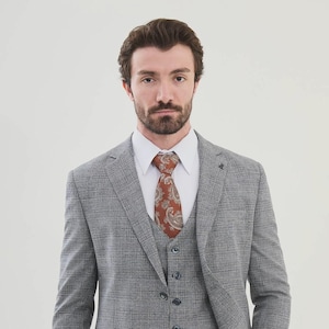 Navy Blue Plaid Suit for Men - Mens Suits - 3 piece Suit - Tailored Suit - GENT WITH