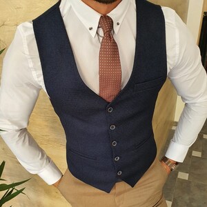 Mens Vest Navy Waistcoat Formal Waist Coat for Men Wedding - Etsy