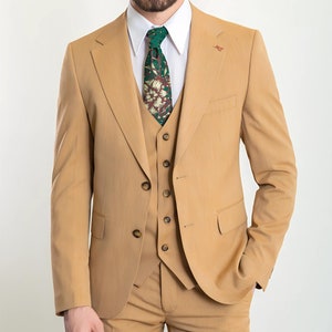 Elegant Mustard Yellow Three-Piece Suit for Men - Tailored Fit, GentWith Menswear