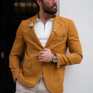 Mustard Mens Jacket Etsy Canada