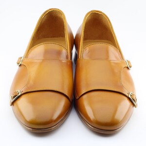 GENT WITH Men Brown Loafers, Wedding Groom Party Wear Shoes, Men Brown Loafer Shoes, Groom Brown Shoes, Brown Double Monk Straps Loafers