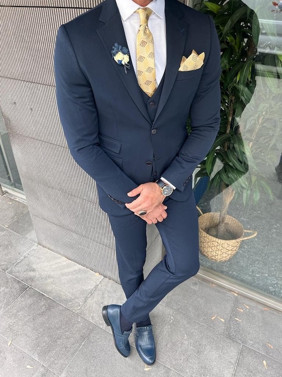 Navy Blue Suit With Yellow Dress Navy Blue White And Yellow