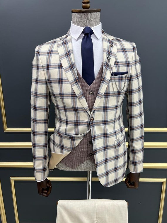 Cream coat suit cheap