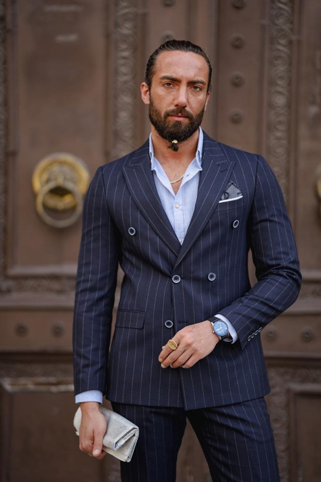 Men Suits Dark Blue 2 Piece Slim Fit Two Button Wedding Groom - Etsy