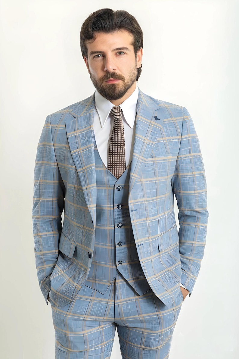 mens plaid wedding suit