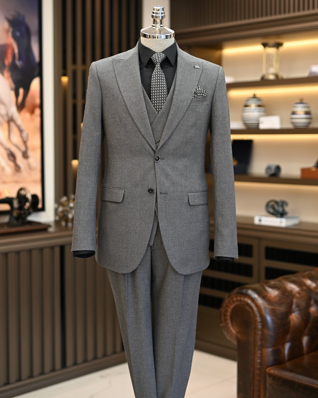 Traje Gris Trajes De Hombre Corte Italiano Traje Gris Slim Fit