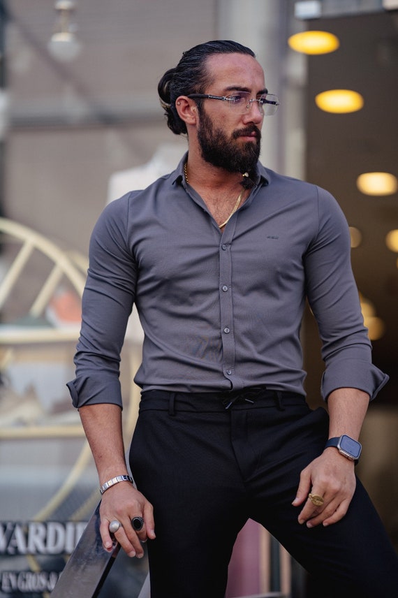 slim fit dress slacks Merino Wool Dress Shirt