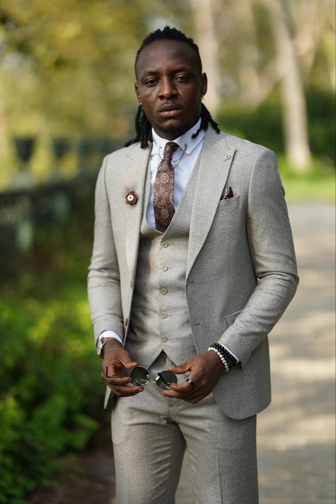 Costume homme beige coupe slim, pièces design italien Canada