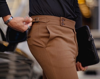 Pantaloni da uomo ~ Pantaloni da uomo ~ Pantaloni chino ~ Pantaloni chono, pantaloni slim fit, pantaloni da uomo, chino marroni, pantaloni chino slim fit marroni