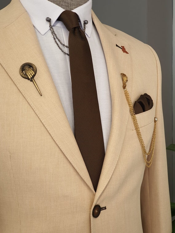 GOLDEN BEIGE 2 PIECE SUIT