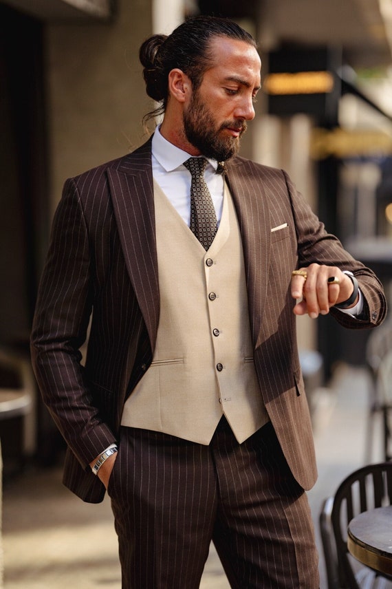 Men Suits Custom Slim Fit for Wedding 3 Piece Italian Style Groom Tuxedo  Business Formal Suit - AliExpress
