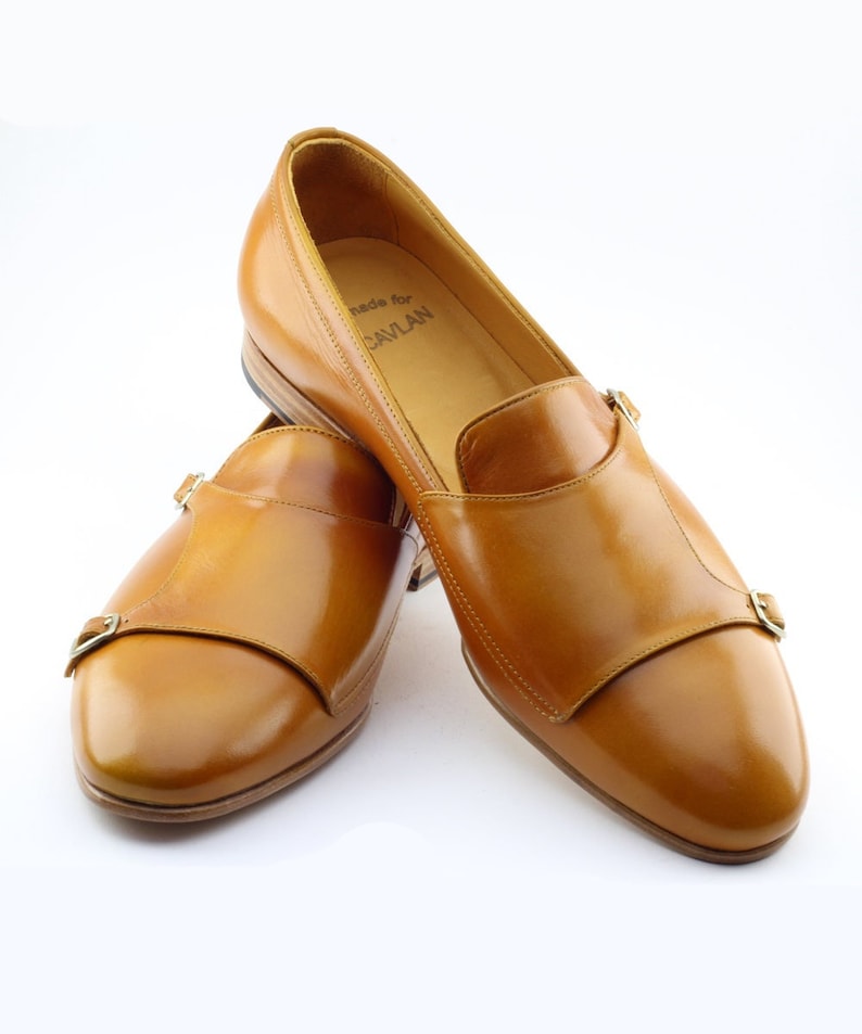GENT WITH Men Brown Loafers, Wedding Groom Party Wear Shoes, Men Brown Loafer Shoes, Groom Brown Shoes, Brown Double Monk Straps Loafers