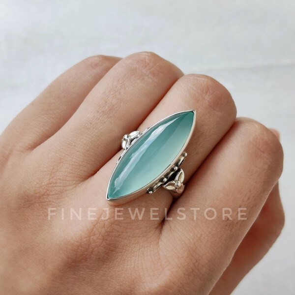 Mykonos Ring - Aqua Chalcedony