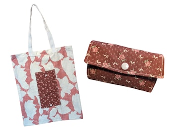 Pink Floral - Fold-n-Go Shopping Bag - Handmade Tote Bag