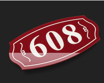 Custom Acrylic Room Number Plate, 7 x 4 or 9 x 5 Inch, Personalized Office Door Sign
