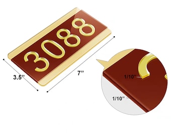Custom Room Number Plaque, 3D Acrylic Digits, 7 x 3.5 Inch Hotel or Office Door Sign