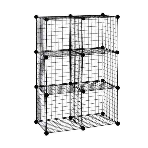Wire Grid Shelf Cubes, Easy DIY Assembly with 14" x 14" panels, Patented Design, Sturdy and Long Last, Floor-Stand or Wall-Hang