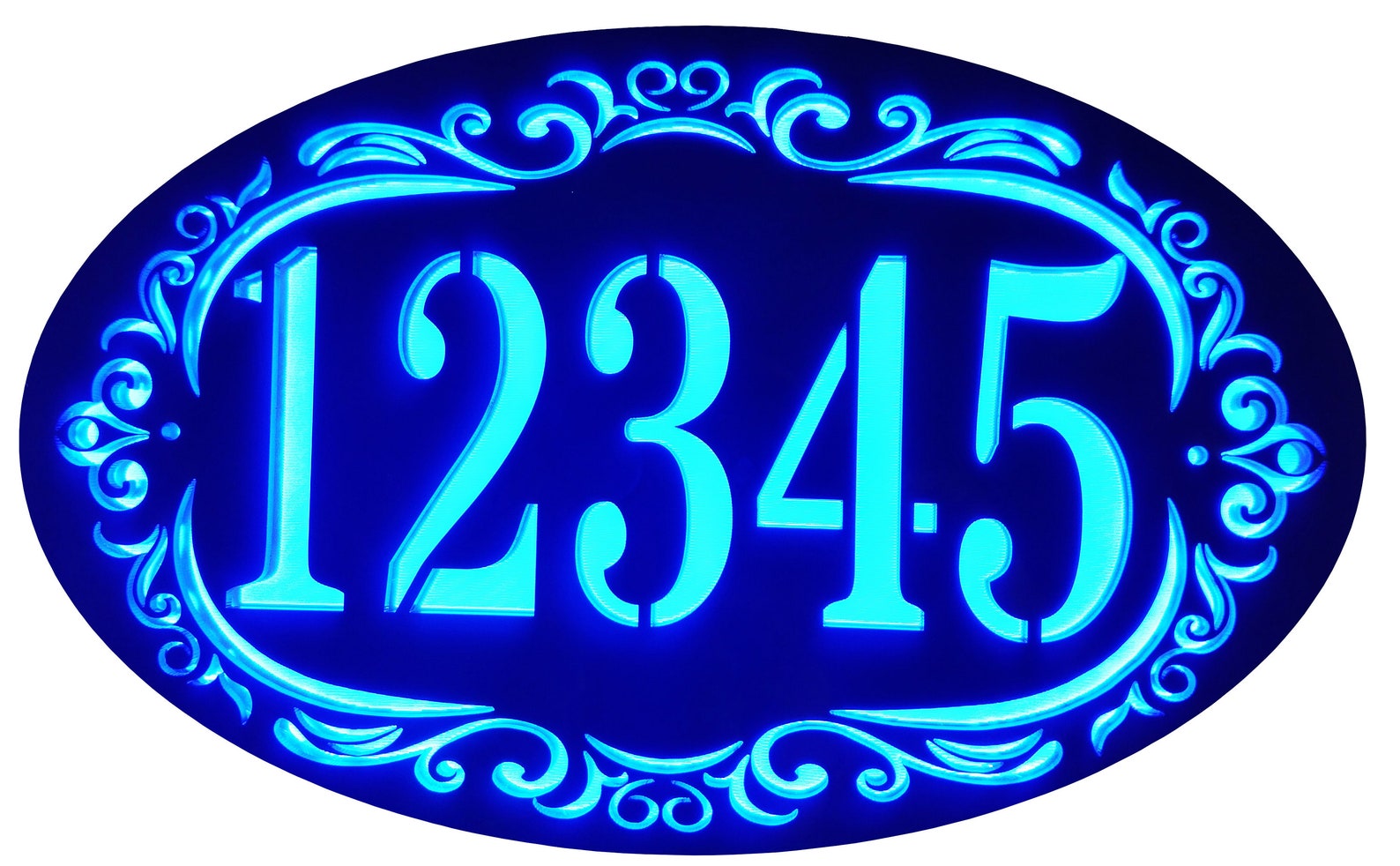 Custom House Address Plaque LED Illuminated Laser Engraved Etsy