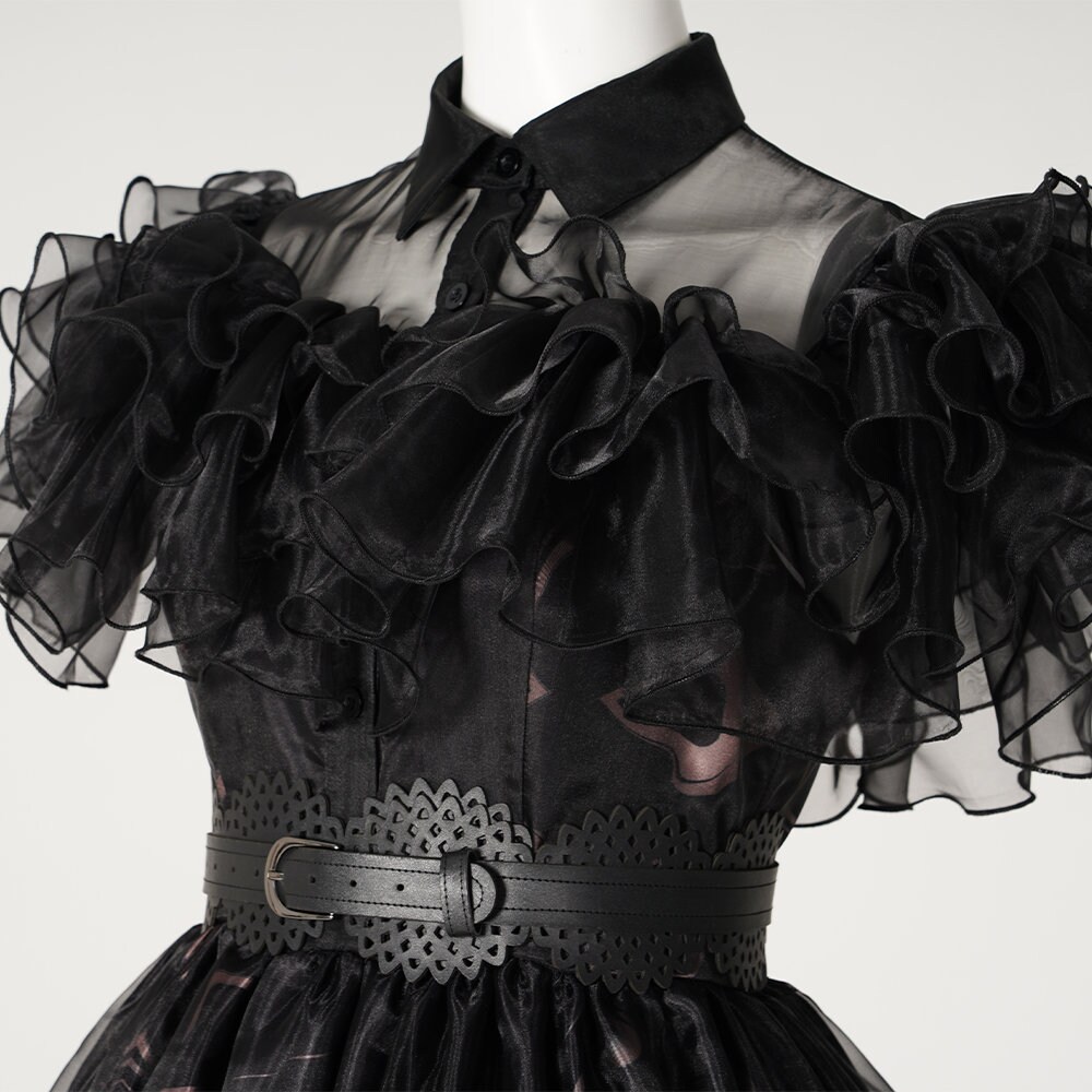 Churgigi Robe Mercredi Addams Enfant Wednesday Addams Dress Costume