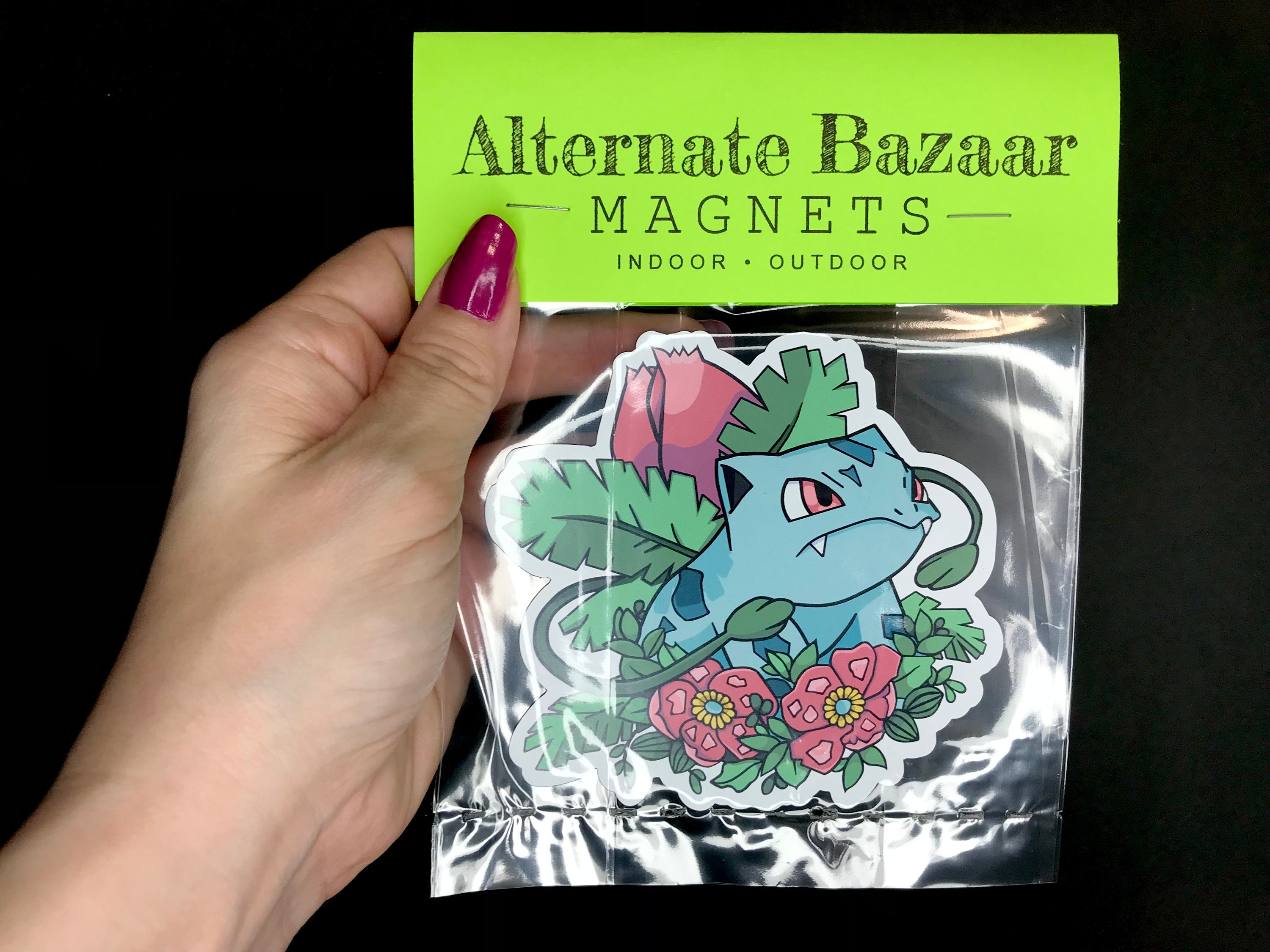 Pokemon inspired by Ivysaur. Car Refrigerator or Etsy