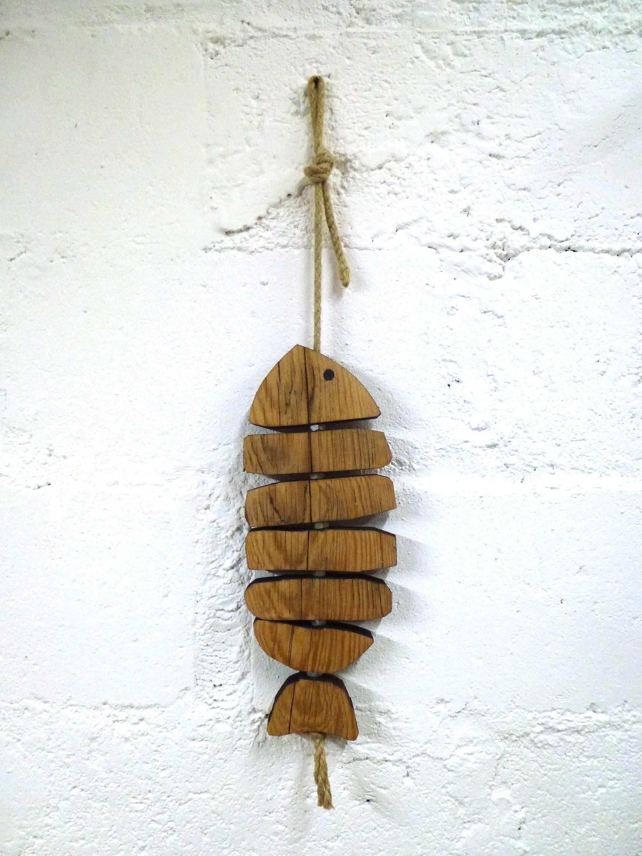 Poisson Bois Naturel Recyclé