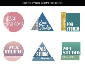 Custom your geometric premade logo design. Modern business and boutique logo.