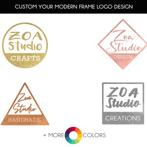 Custom your premade frame logo design. Shop branding with modern and elegant logo template.