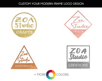 Custom your premade frame logo design. Shop branding with modern and elegant logo template.