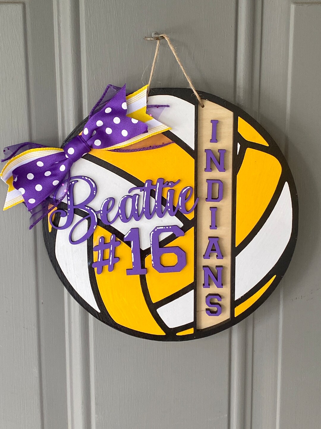 Volleyball Door Hanger Volleyball Team Door Sign High Etsy