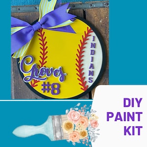 Softball Door Hanger Kit, Softball Team Door Sign Kit, High School, Softball Team, Softball Season Kit, Customized Door Hanger Kit
