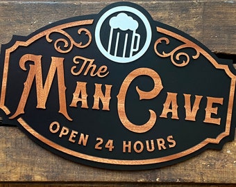 Custom Man Cave Sign, Custom Valentine's Gift for Him, Garage Sign for Men, Personalized Wooden Plaque, Man Cave Wall Art, Gift for Dads